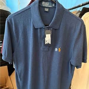 Polo Ralph Lauren Men’s Medium Polo NWT Blue Heather Orange Pony